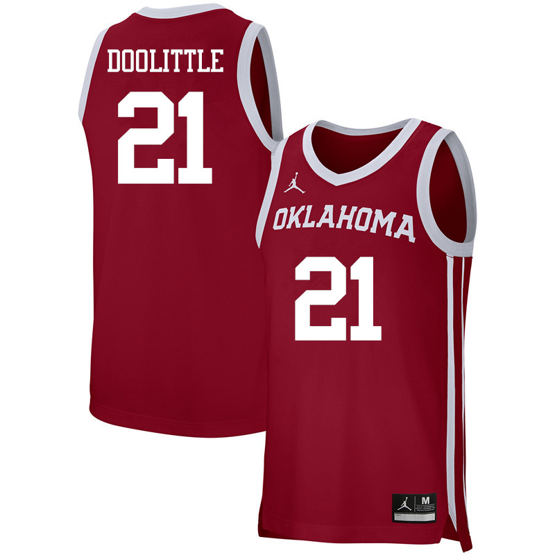 Oklahoma Sooners #21 Kristian Doolittle Basketball Jerseys-Crimson